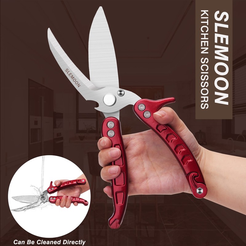 SLEMOON Kitchen Shears Heavy Duty Poultry Shears Meat Cutting Dishwasher