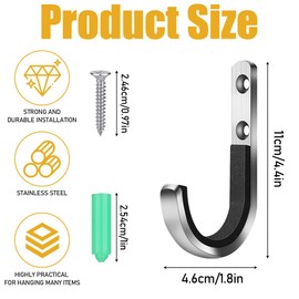 Chihutown 8Pcs Gun Wall Mount, Gun Rack for Wall, Shotgun Wall Mount, Guns Mounts for Wall, Indoor Guns Racks, Firearm Accessories for Men (Sliver)