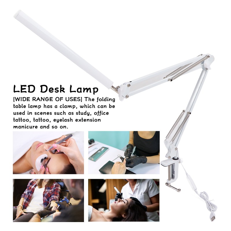 LED Swing Arm Lamp Adjustable Eye Caring Student Reading Desk
