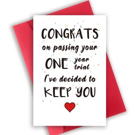 Funny Anniversary Card for Boyfriend, 1 Year Anniversary for Him Her, Humorous One Year Anniversary Card for Wife Husband