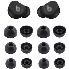 BLUEWALL Ear Tips eartips Compatible with Beats Solo Buds, 6 Pairs S/M/L Sizes Ear Tips Replacement Silicone Earbuds Tips, Compatible with Beats Solo Buds 6 Pairs Black