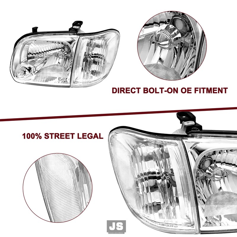 JSBOYAT Headlight Assembly Fit for 2005 2006 Toyota Tundra 4-door