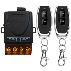 DieseRC 433Mhz Wireless Remote Control Switch Radio Control DC 12V 24V 36V 48V 12V~75V 40A Relay Receiver and 2 Transmitters keyfobs for Lighting Water Pump Household Appliances