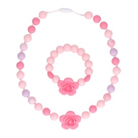 Teething Necklace Bracelet Silicone Flower Shape Design Elegant Exquisite Infant Teething Toy