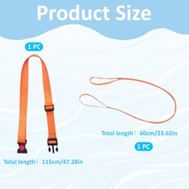 Swim Training Belt, Lifebuoy strap Waist Belt, Swimming Tether Stationary, Adjustable Swimming Buoy Webbing for Kayak, Paddle and Pool Training Inflatable Buoy Tow Float Air Bag (1Pcs Orange)
