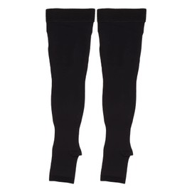 Zipper Compression Socks, Nylon High Open Toe Compression Stockings 20-30mmhg Breathable Compression Calf Bandage Sleeve for Men Women Running Nurse Travel Cycling(L)