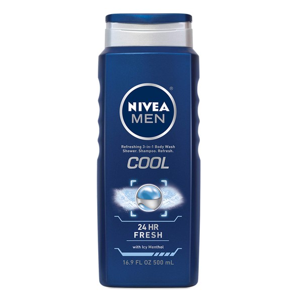 NIVEA Men Body Wash, Cool Icy Menthol, 16.9 Fl Oz