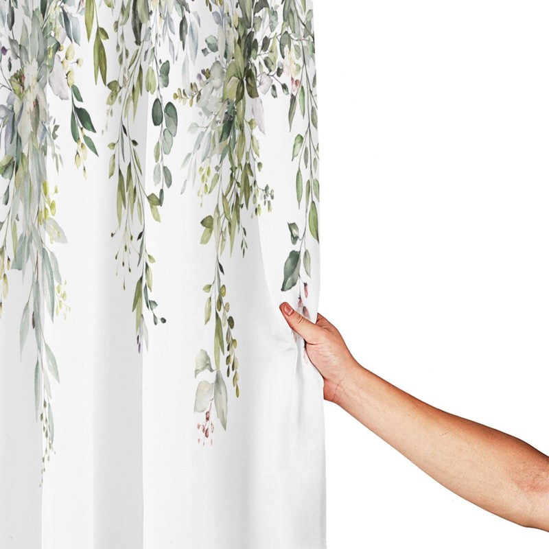 Extra Long Shower Curtains 72 x 78 Inch, Green Fabric