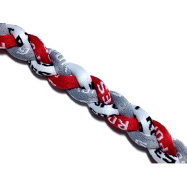 Sport Ropes Triple Titanium Necklace (Red/Gray/White, 18")