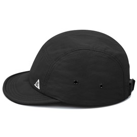 Clakllie Waterproof 5 Panel Hats Quick Dry Short Brim Hats Ultra Thin Outdoor Sports Hat Flat Bill Baseball Cap,Black