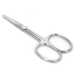 Tijeras para Bigote, Tijeras para Pelo de Nariz de Acero Inoxidable, Tijeras de Punta Redondeada para Cejas, Nariz, Bigote, Barba (MJ-WB094)