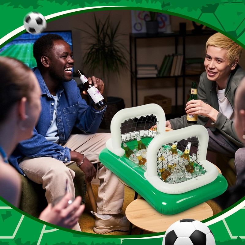 PullCrease 1 Pcs Inflatable Soccer Field Beverage Cooler with Goal