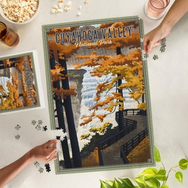 Lantern Press 1000 Piece Jigsaw Puzzle, Cuyahoga Valley National Park, Ohio, Lithograph National Park Series