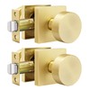 goldenwarm Gold Door Knobs Closet, Zinc Alloy Square Ball Brushed