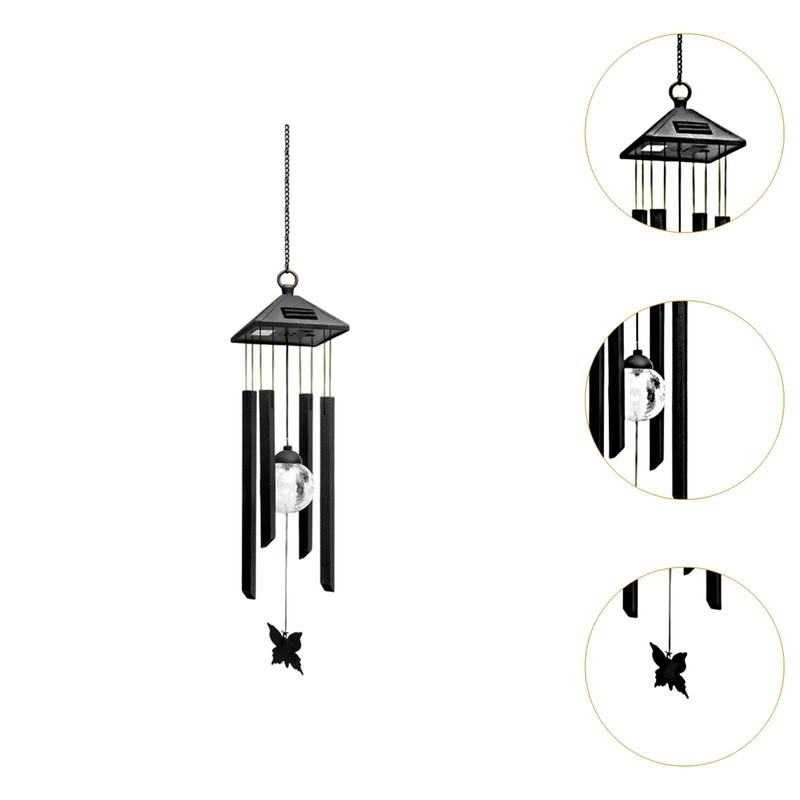 Baoblaze Outdoor Solar Light Wind Chime Hanging Decoration Sturdy Accessories
