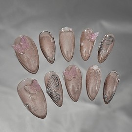 [M;H #] Shimmer Veil Handmade Nail Tip - Required to enter Owen Lake in delivery message / [M;H #] 쉬머 베일 수제네일팁 - 배송메세지에 필수로 오왼 호수 입력