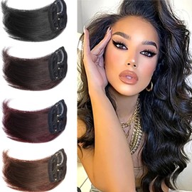 Generic 4 PCS Hair Bun Invisible False Hair Clip Fluffy Synthetic Hair Extensions Increased Hair Pad Hair Styling Accessories for Women Lady Girls, Black