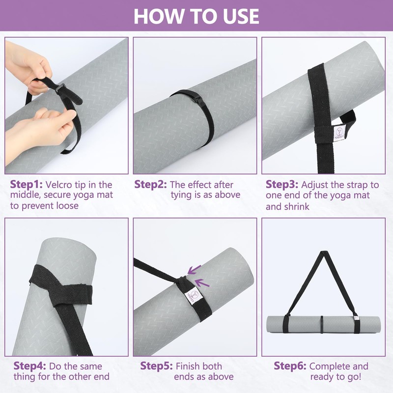 YOGAER Yoga Mat Carrier Strap, Adjustable Thick Straps Sling for