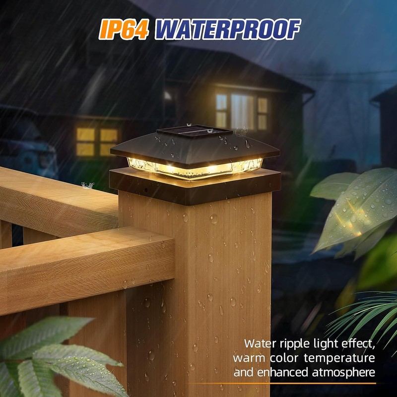APONUO Solar Post Cap Lights for 4x4 Posts - IP64