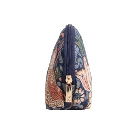 Signare Tapestry Cosmetic Bag Makeup Bag for Women with William Morris Design (Strawberry Thief Blue, COSM-STBL)