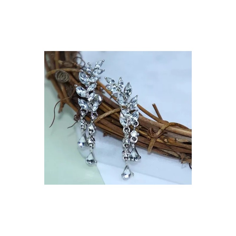 Launers Arete Pendiente Zarzillo Alas Angel Cristal Mujer Fantasia
