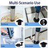 Ortsoon Stainless Steels Toilet Plunger, High Pressure Toilet Plunger with