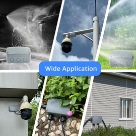 Outdoor Junction Box Waterproof, SuperInk Electrical Box, Weatherproof with Reserved Holes, 1PK IP66 Waterproof PVC/ABS Dustproof,4.9x3.3x2.3In(125x86x62MM),with 5PK 20mm Cable Glands Grey(1 Set)