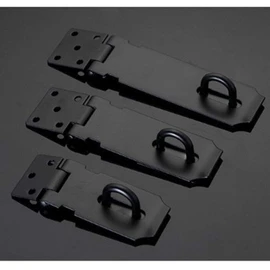 1 Pc Stainless Steel Padlock Hasp, 3" / 4" / 5" Black Heavy Duty Hasp and Staple Sets, Door Lock Bolt Security Hasp Lock Padlock Staple Shed Clasp Door Clasp