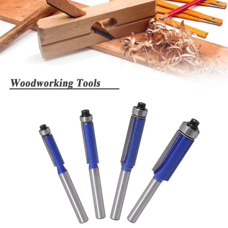 Mesee 4 Pieces Top End Bearing Flush Trim Router Bits