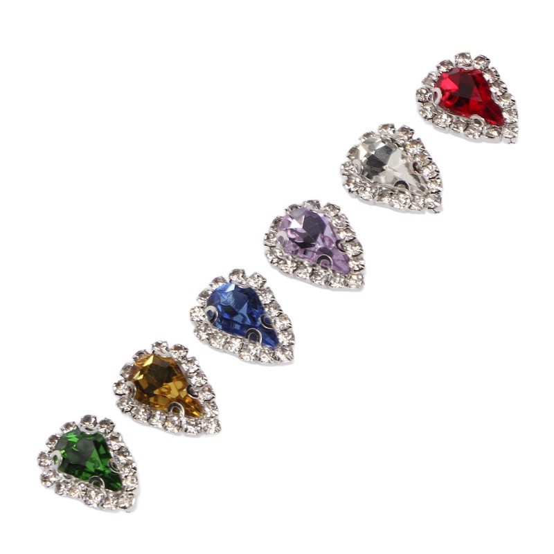 30pcs Sew On Rhinestones 6 Colors DIY Handcraft Glass Rhinestone