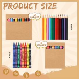 Weekgrat 100 Sets Bulk Back to School Supplies, Colored Pencils Pre-Sharpened and Crayons Holiday Bundle in Box Mini Pencils Crayons Bulk Classroom Teacher Supplies, Cute Back to School Gifts