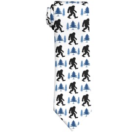 GONGTAOMO Squatch Hunter Black Bigfoot Art Funny Mens Novelty Necktie Ties Funny Neckties Fashion Neck Ties Wedding Business Party Gifts