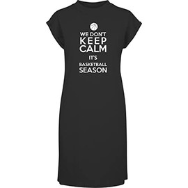 Hippowarehouse We Don't Keep Calm It's Basketball Season t-Shirt Dress Women's Adults Nightie Nightdress Black