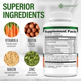 Perfect Skin Acne Capsules – Niacinamide, Biotin, Vitamin A & Probiotics for Teens & Adults – 13 Powerful Ingredients for Face Acne, Acne Scars & Dark Spots – 60 Vegan Capsules, Made in the USA