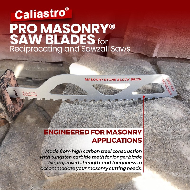 Caliastro 12-Inch Brick, Masonry, Porous Concrete, Engineered Stone Cutting Reciprocating