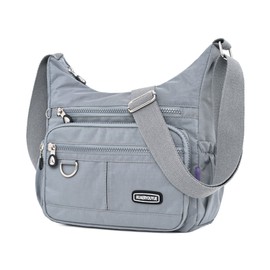 NOTAG Women's Shoulder Bag, Lightweight Multiple Pockets, Shoulder Bag, Waterproof, Sporty Shoulder Bag, Multifunctional Nylon Handbag, gray, Utility