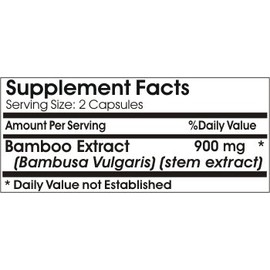 Bamboo Extract 900mg ~ 180 Capsules - No Additives ~ Naturetition Supplements