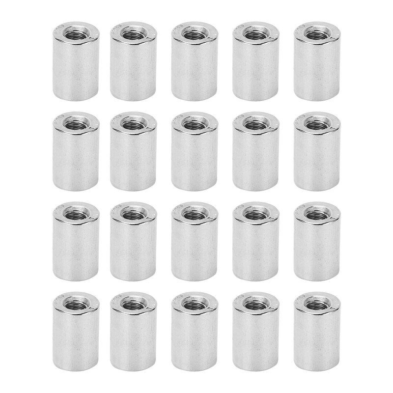 20Pcs Coupling Nut Round Rod Connector 304 Stainless Steel Female