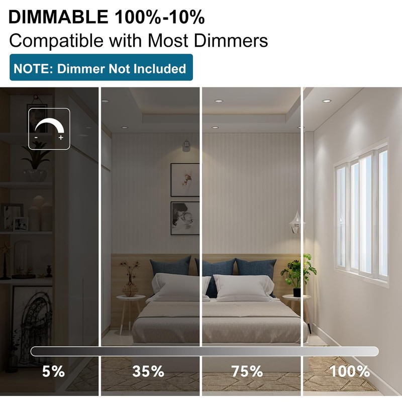 Vannise BR40 Led Light Bulbs 5000k Daylight Dimmable, 6 Pack