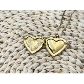 GOKING Letter N Locket Necklace that Holds Pictures, Gift for Mother-in-law Mom, Initial Alphabet Photo Heart Pendant Necklace