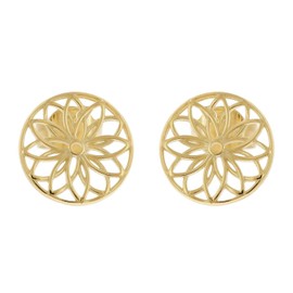 trendor 15942 Women's Earrings Flower of Life 925 Silver Gold-Plated Diameter 10 mm, Sterling Silver