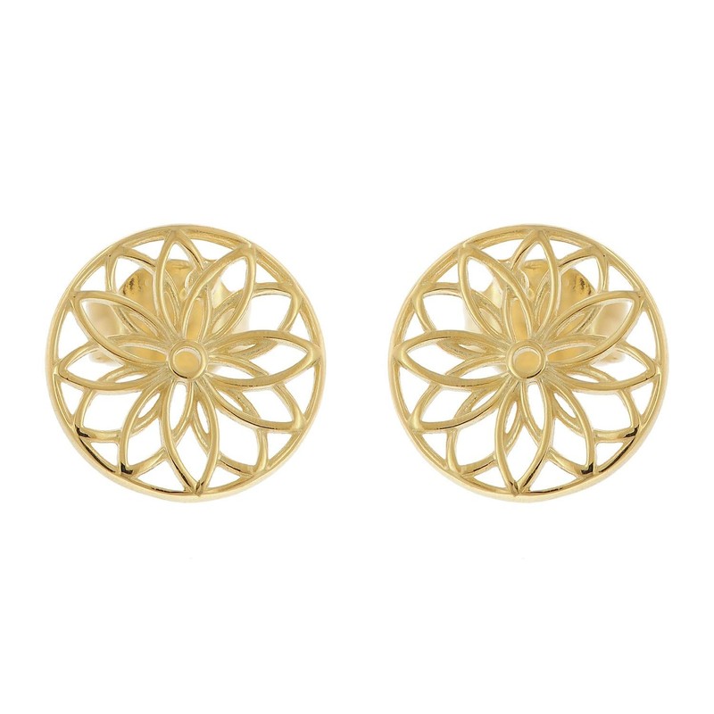 trendor 15942 Women's Earrings Flower of Life 925 Silver Gold-Plated