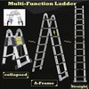 2.5M+2.5M(5M/16.5Ft) Telescopic Ladder Household Ladders,Aluminum Telescoping Extension Ladder A-Frame Lightweight