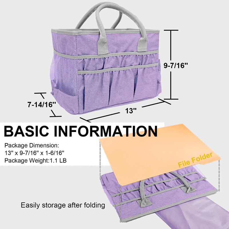 Cupohus Water-Resistant Art Organizer Tote Bag - Craft Storage Bag