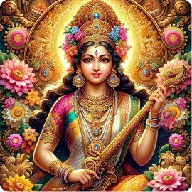 After Dark Crafting Hindu Goddess Saraswati 100% waterproof vinyl sticker decal - many sizes - 5 inches