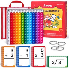 „ÄêJoyCat„ÄëMath Flash Cards & Pop Fidget Chart, Math Manipulatives Game for Addition Subtraction Division Multiplication, Mathematics Educational Toys:_Math Flash Cards + PopIt