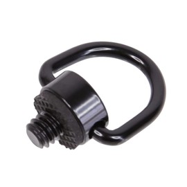 Foto&Tech Stainless Steel 1/4"-20 Rubber Padded D Ring Screw, D-Shaped Ring Camera Sling Screw for Shoulder Straps, Wrist Straps, Selfie Sticks, Gimbals (1 Piece, Black)
