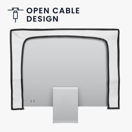 kwmobile Dust Cover for 24-26" monitor - Linen Monitor Protector with Design - Travel Black/Multicolor