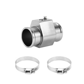 HEROFFIX 1 Set Car Water Coolant Temperature Sensor Adapter Joint Pipe Radiator Sensor Adaptor 34mm Silver Tone