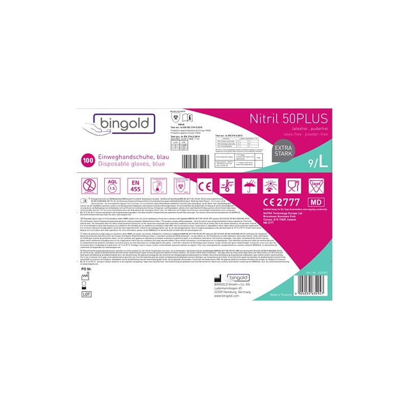 Einmalhandschuhe Nitril 50PLUS blau 100-er Pack